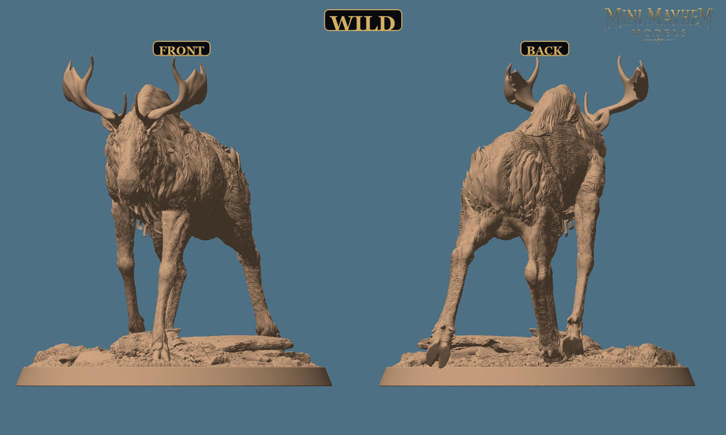 Aurora Elk-Knight Walk | Option: Wild | back | DND miniature  Rescale Miniatures