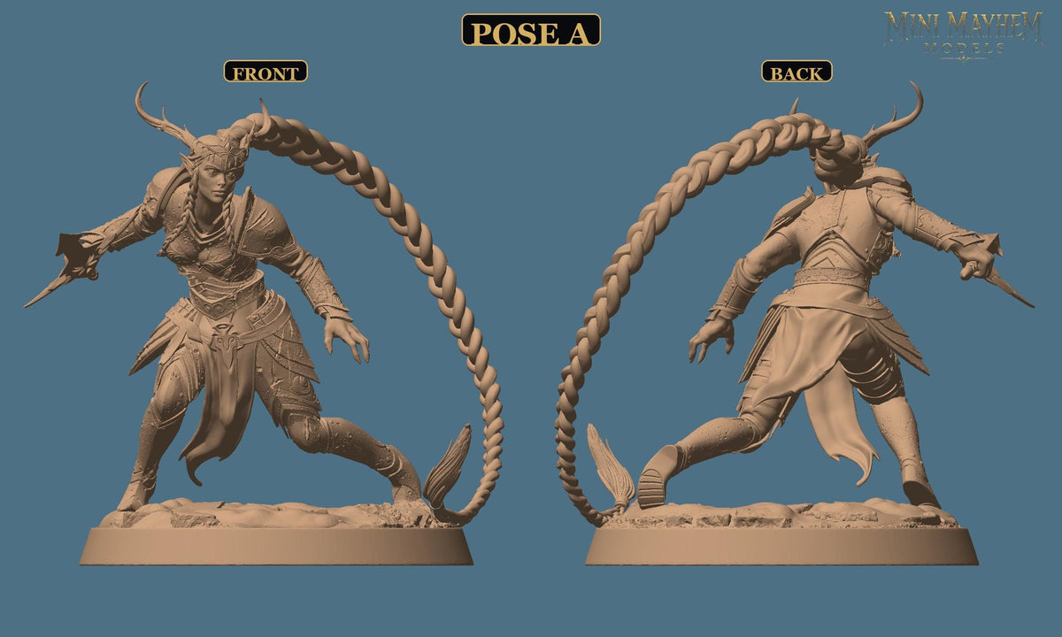 Aurora Sentinel Sword | Option: Pose C | front | DND miniature  Rescale Miniatures