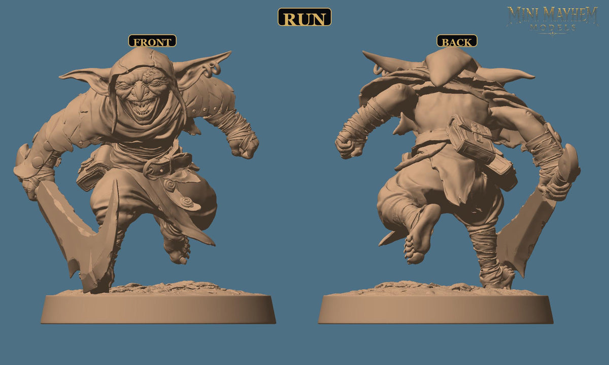 Crooked Blade Goblin Sword | Option: Stance A | front | DND miniature  Rescale Miniatures