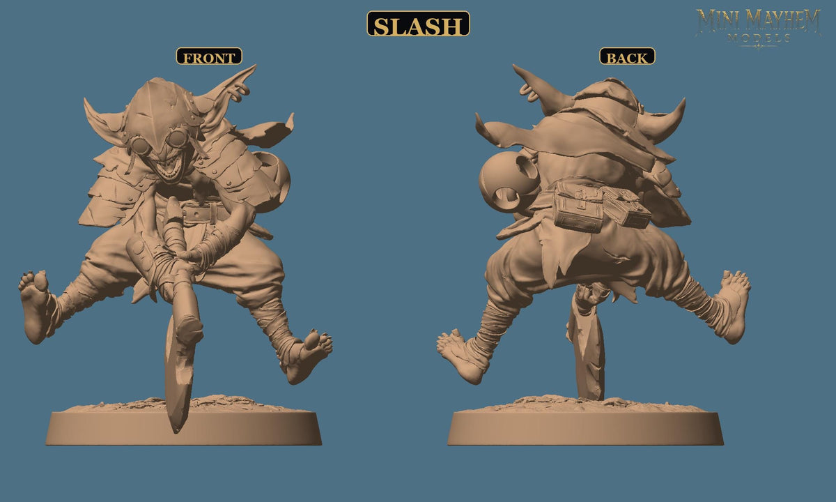 Crooked Blade Goblin Axe | Option: Stance B | front | DND miniature  Rescale Miniatures