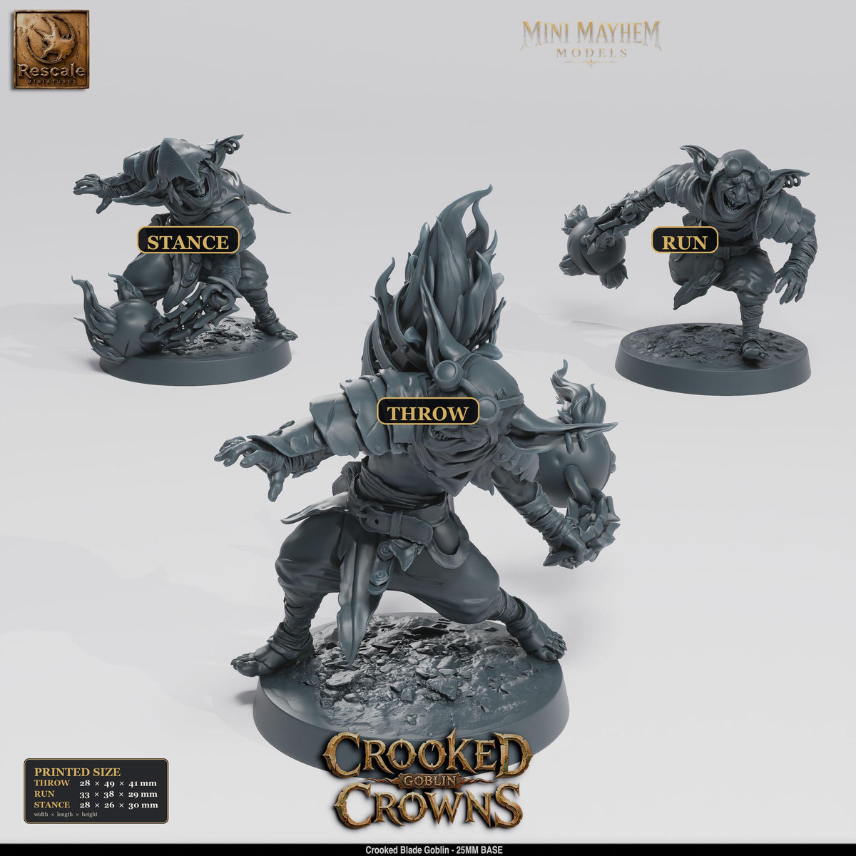 Crooked Blade Goblin Fireball | Option: Throw | front | DND miniature  Rescale Miniatures