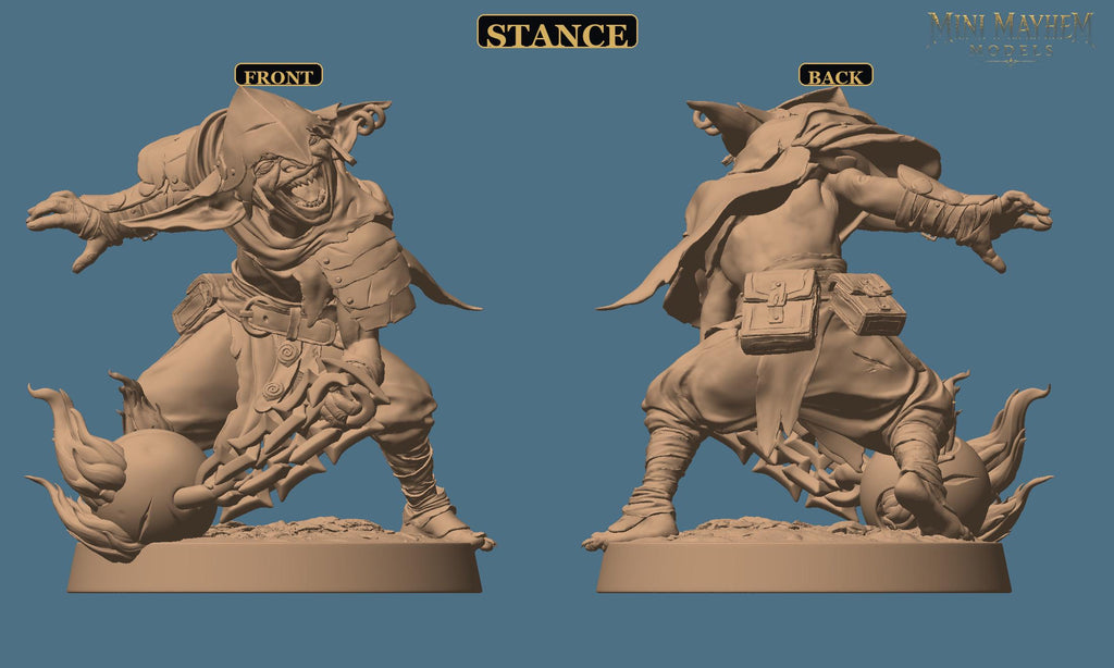 Crooked Blade Goblin Fireball DND miniature  Rescale Miniatures