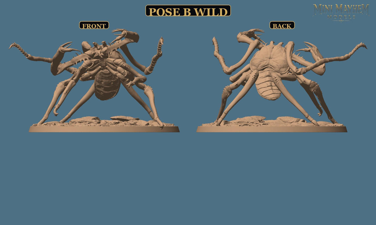 Hollowblade Crawlers Poses A B C Deepwood Hollow | Option: Pose C Saddle | front | DND miniature  Rescale Miniatures