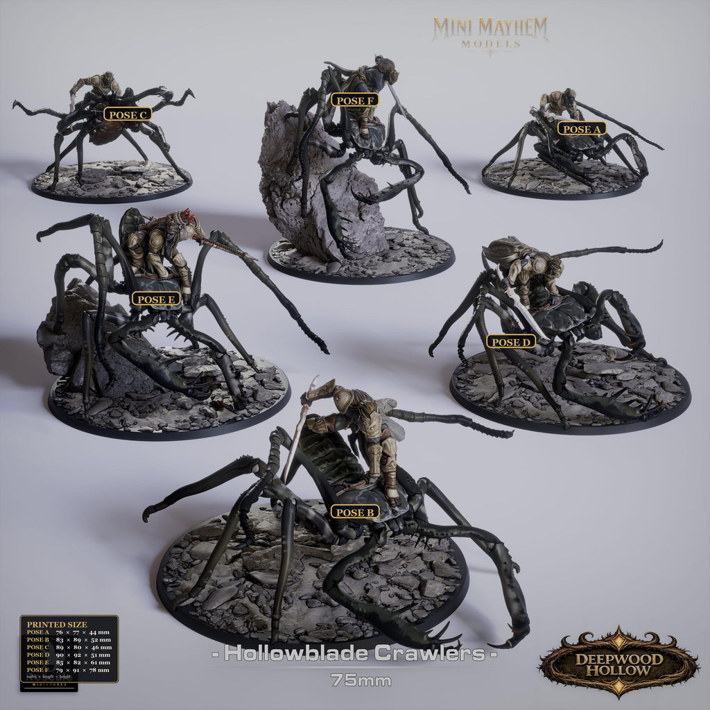 Hollowblade Crawlers Poses D E F Deepwood Hollow | group photo | DND miniatures  Rescale Miniatures