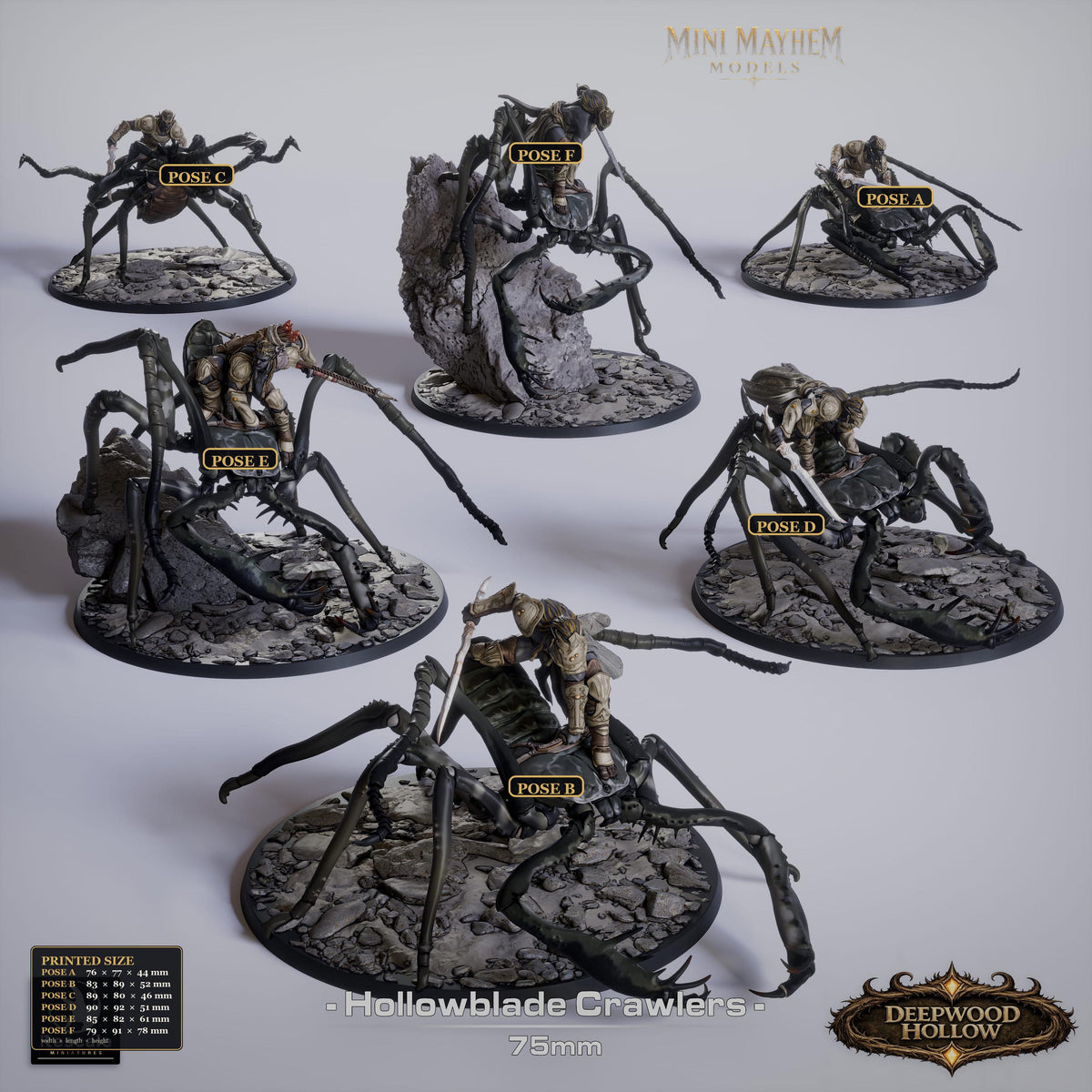 Hollowblade Crawlers Poses D E F Deepwood Hollow | group photo | DND miniatures  Rescale Miniatures