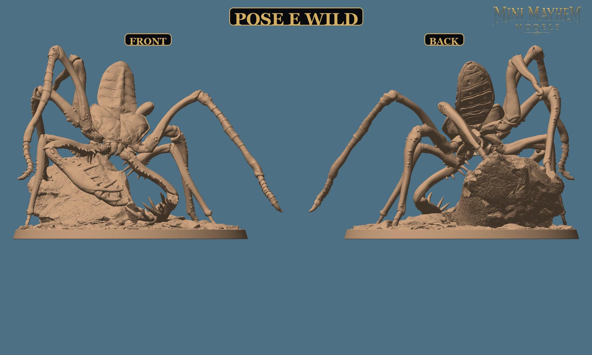 Hollowblade Crawlers Poses D E F Deepwood Hollow | Option: Pose F Saddle | front | DND miniature  Rescale Miniatures