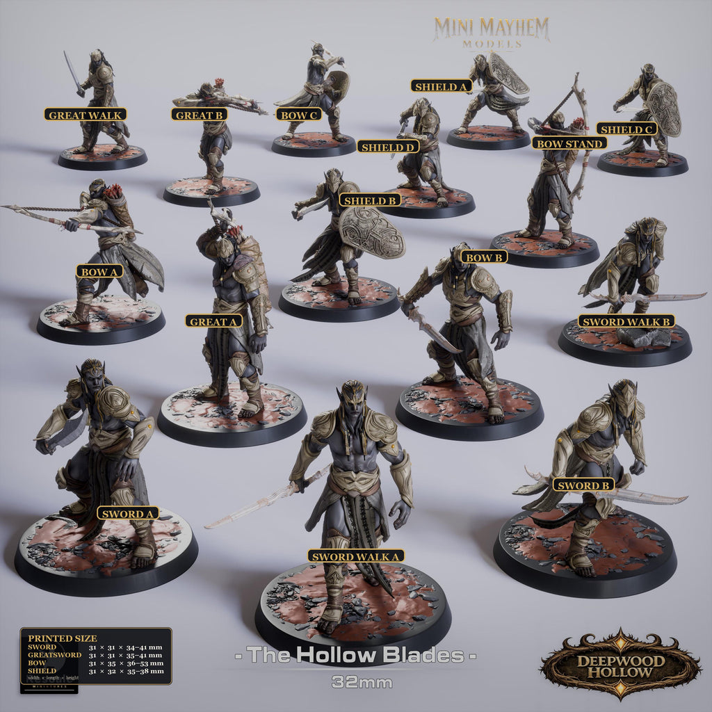 Hollow Blades Dark Elf Archer Deepwood Hollow | group photo | DND miniatures  Rescale Miniatures