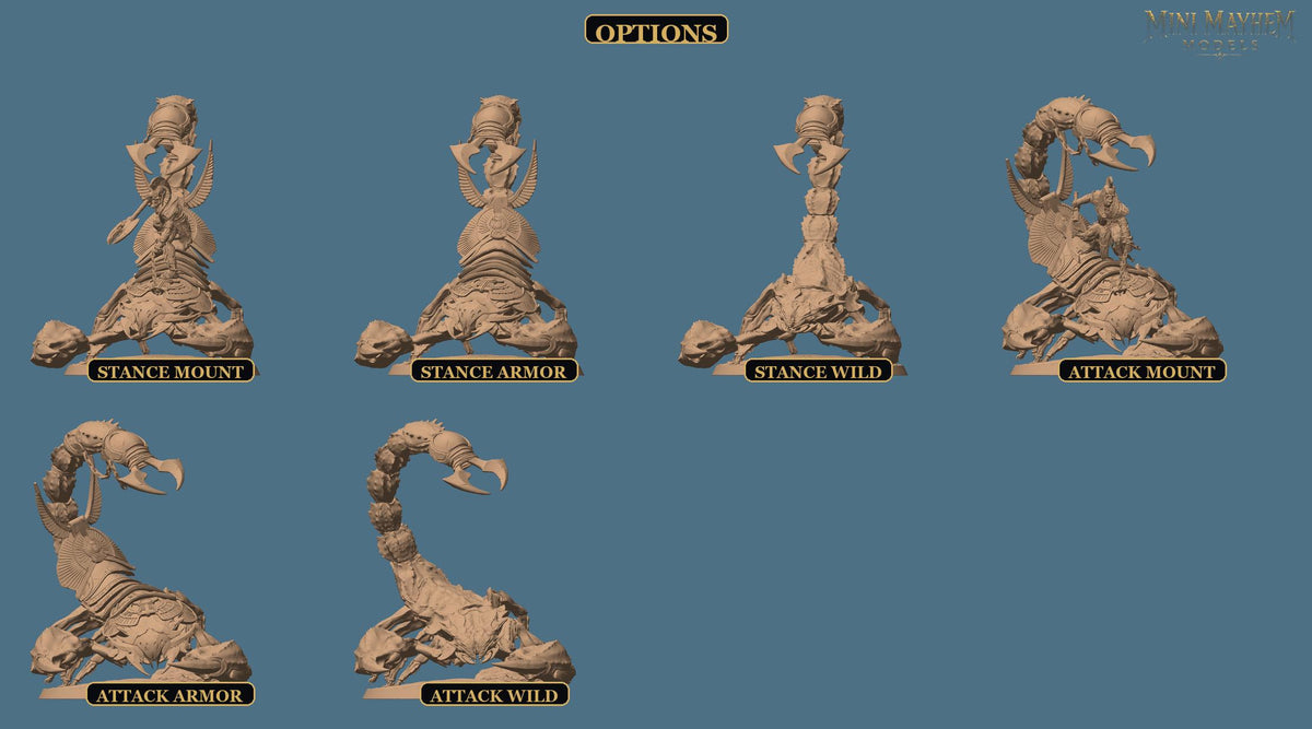 Amenti Legion Scorpion Stance and Attack | Option: Stance Armor | front | DND miniature  Rescale Miniatures
