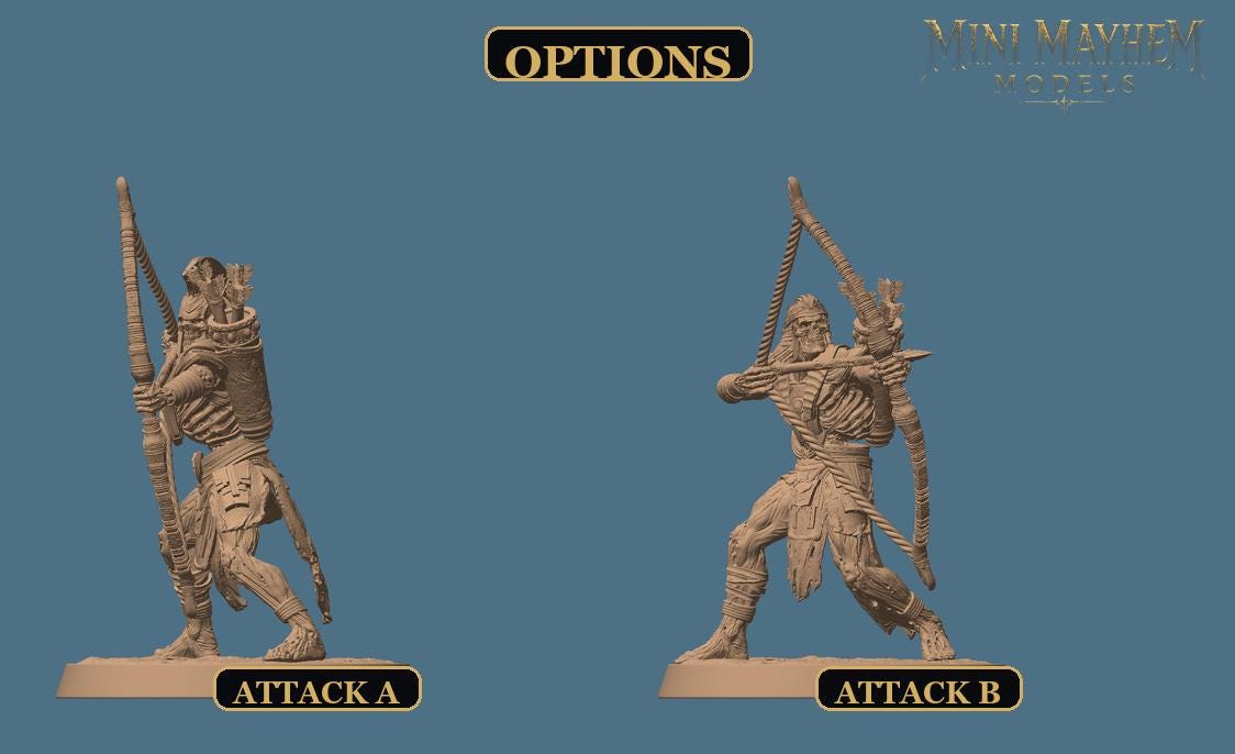 Undead Legion Archer Sands Dynasty | Option: Attack A | back | DND miniature  Rescale Miniatures