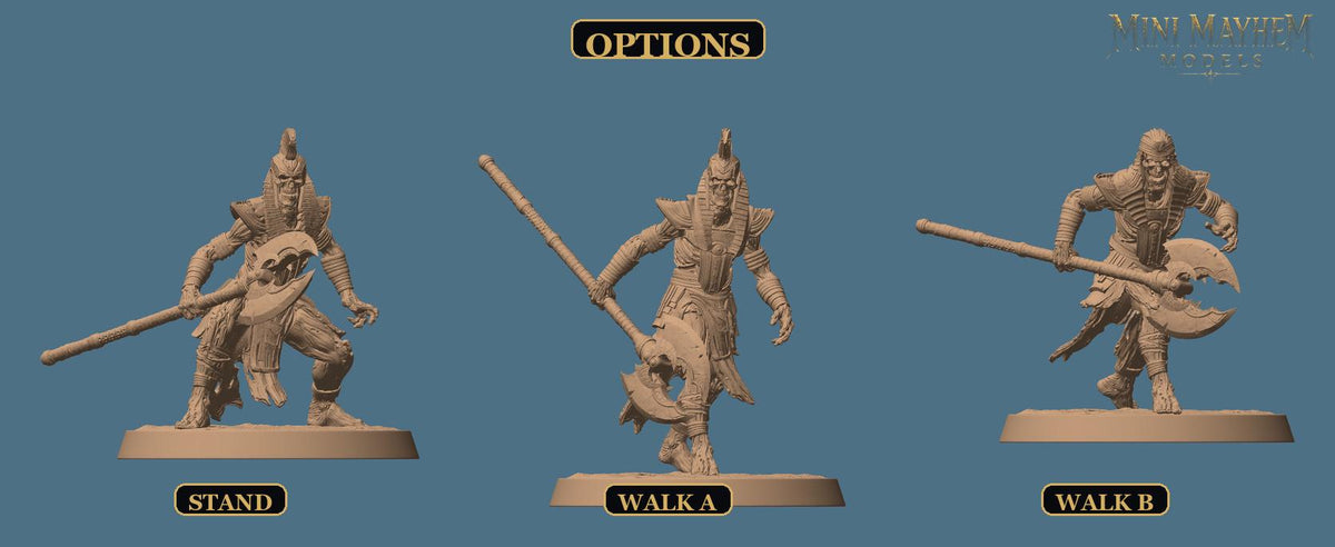 Undead Legion Halberd Sands Dynasty | Option: Walk A | front | DND miniature  Rescale Miniatures