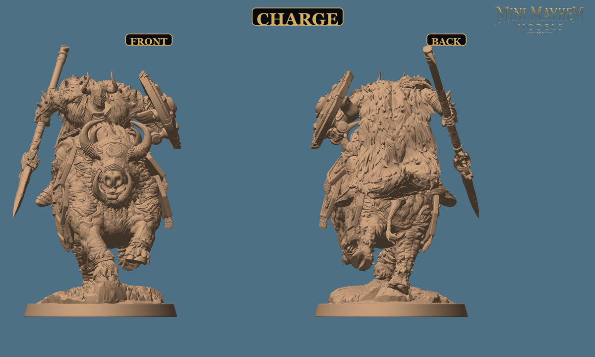 Immortal Vanguard Ox Cavalry Unchained Dynasty Viking Knight Rider Frost Winter DND miniature  Rescale Miniatures
