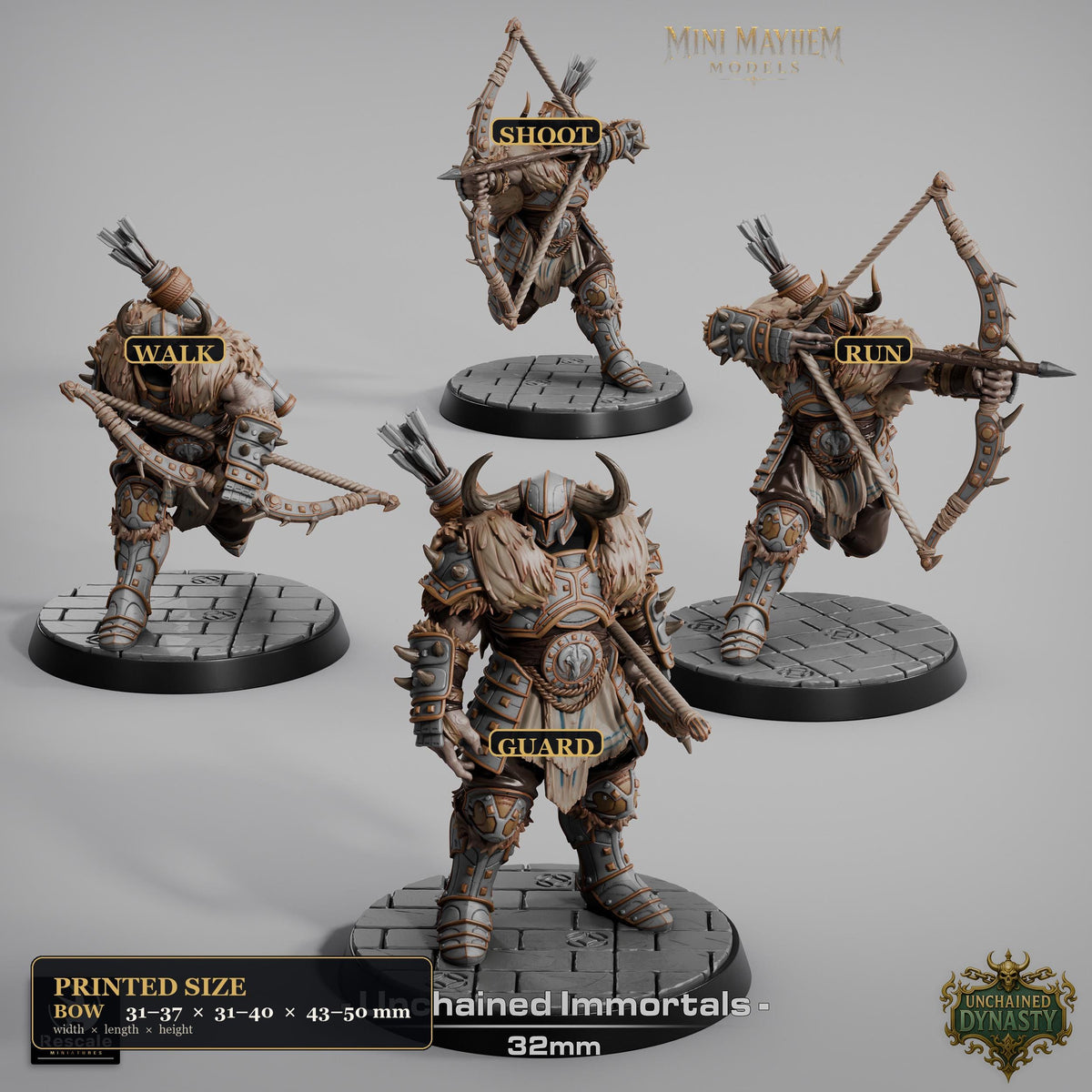Unchained Immortal Bow Unchained Dynasty | group photo | DND miniatures  Rescale Miniatures