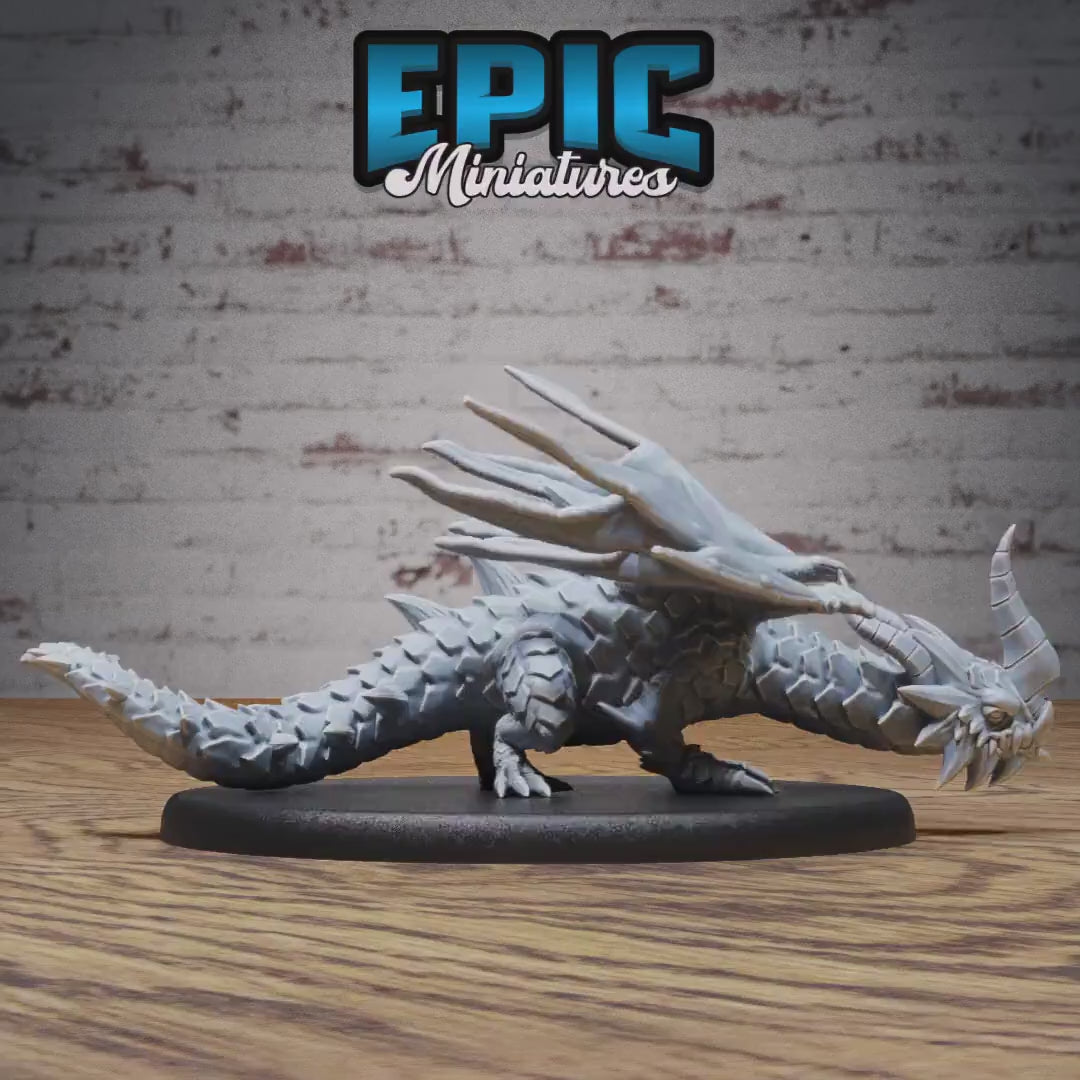 Young Horn Dragon Set of 3 DND Miniatures | Dragons Reign | 28mm & 32mm Resin DND miniature video