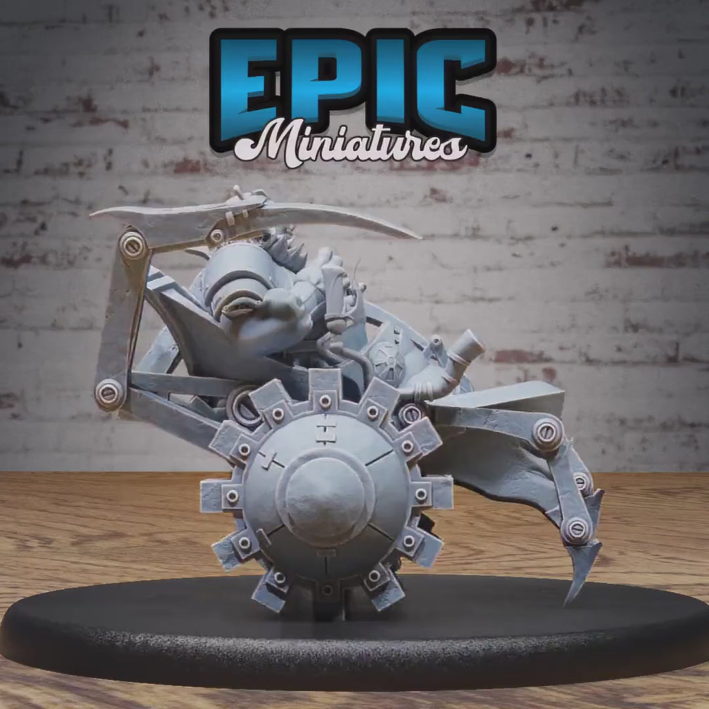 Wheelchair Goblin Set of 3 DND Miniatures | Steam Inventions | 28mm & 32mm Resin DND miniature video