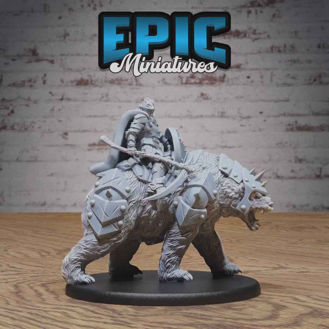 Bear Rider Heavy Knight DND Miniatures | Knights Honor | 28mm & 32mm Resin DND miniature video
