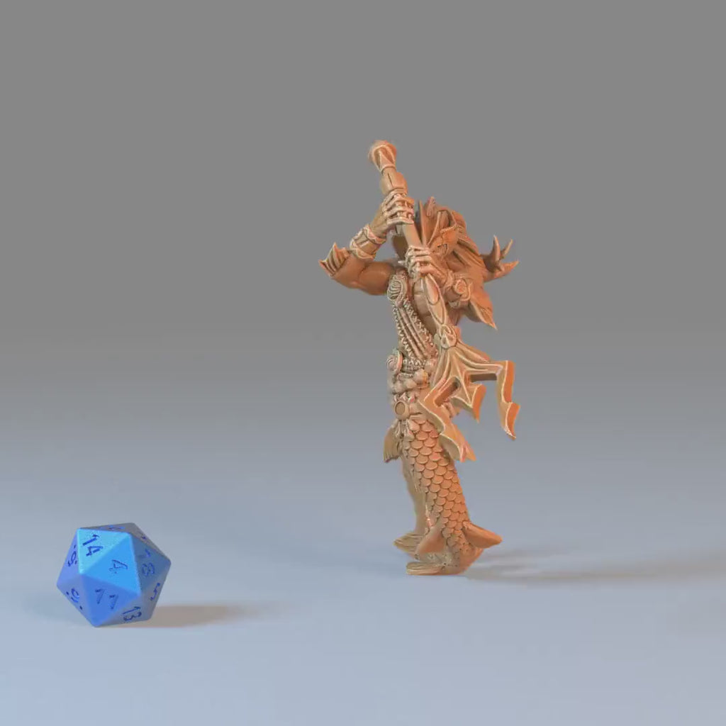 Merman Warrior Set of 3 DND Miniatures | Aquatic Journey | 28mm & 32mm Resin DND miniature video