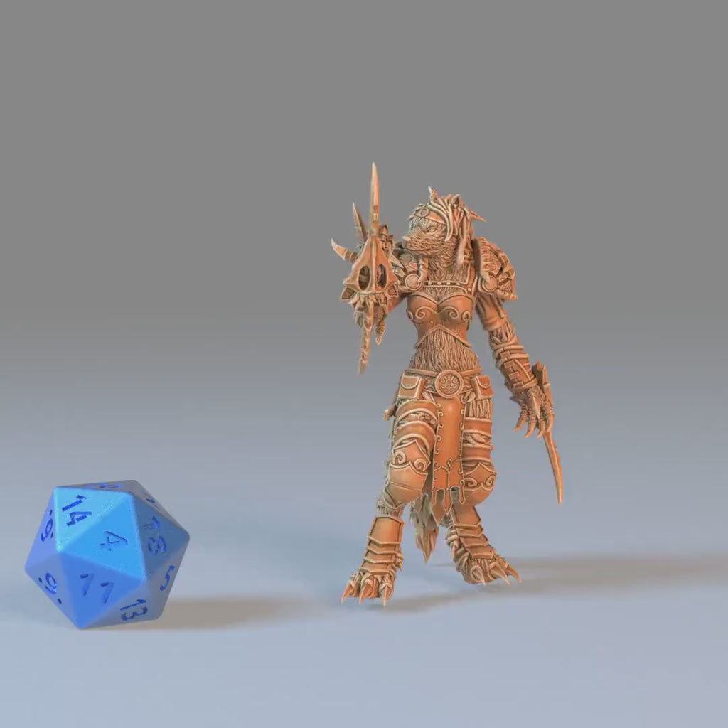 Werewolf Adventurer Female Set of 3 DND Miniatures | Sunrise Tavern | 28mm & 32mm Resin DND miniature video
