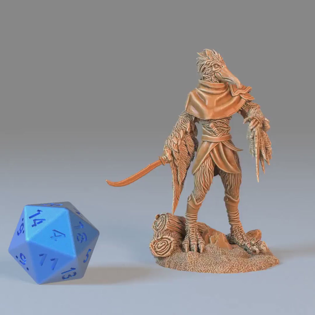 Bird Folk Pelican Set of 3 DND Miniatures | Aquatic Journey | 28mm & 32mm Resin DND miniature video