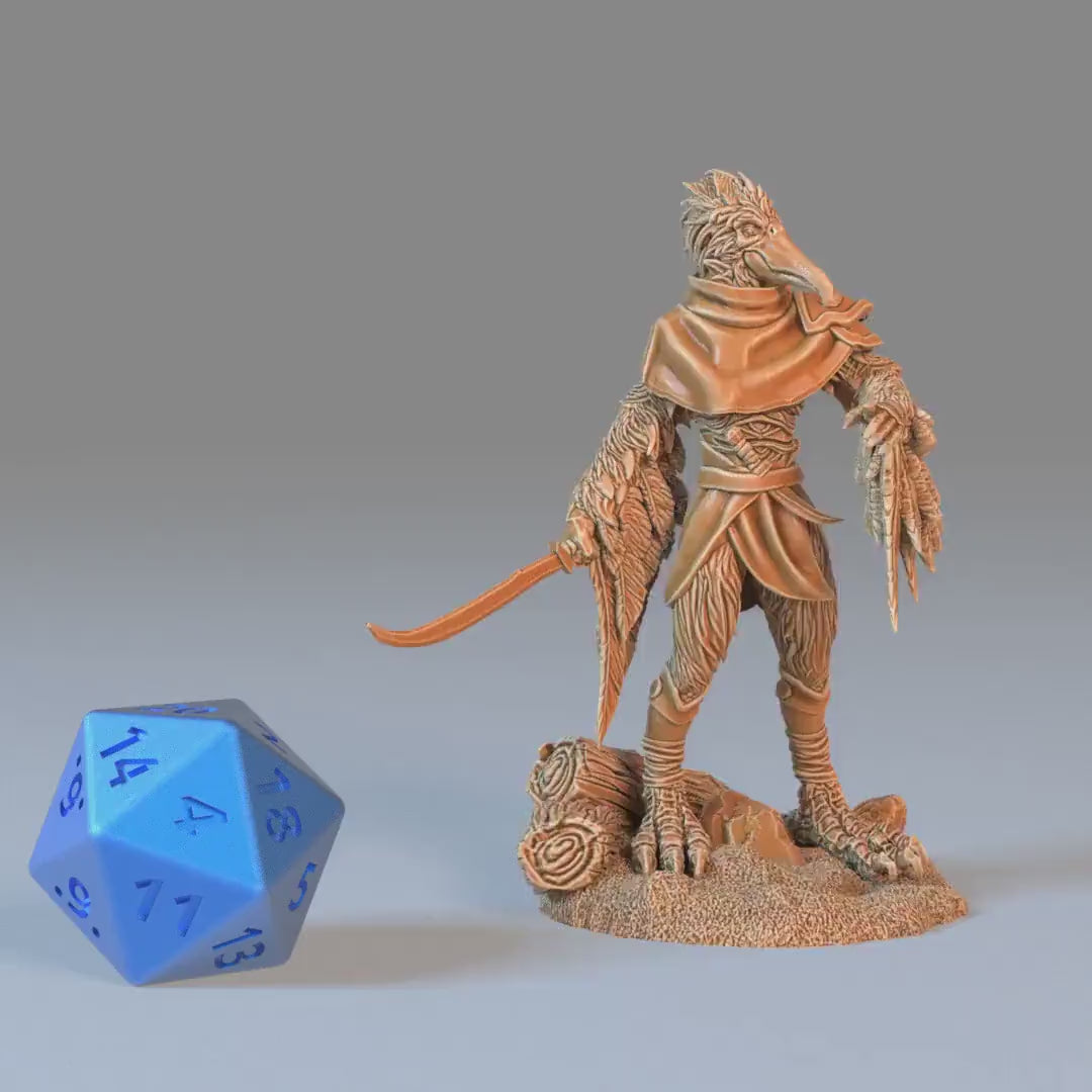 Bird Folk Pelican Set of 3 DND Miniatures | Aquatic Journey | 28mm & 32mm Resin DND miniature video