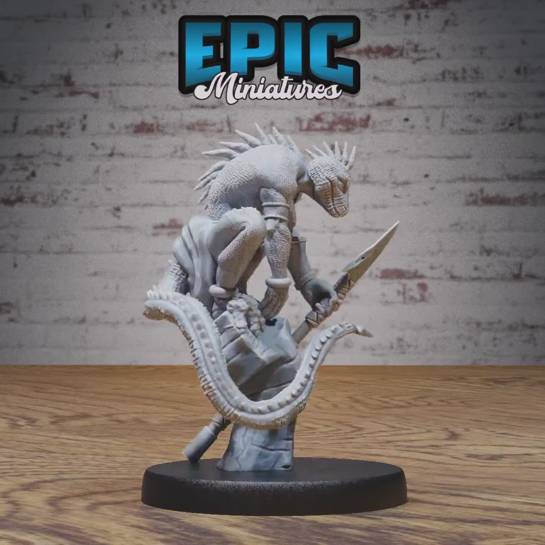 Lizardfolk Human Hunter Set of 3 DND Miniatures | Dragons Reign | 28mm & 32mm Resin DND miniature video
