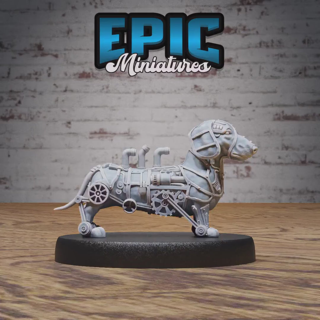 Construct Dachshund Set of 3 DND Miniatures | Steam Inventions | 28mm & 32mm Resin DND miniature video