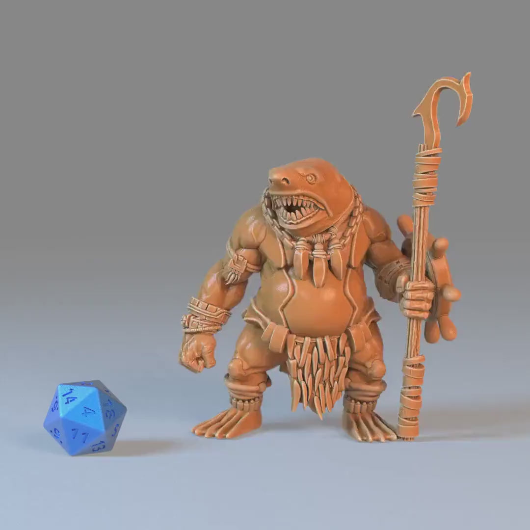 Shark Folk Brute Set of 3 DND Miniatures | Aquatic Journey | 28mm & 32mm Resin DND miniature video