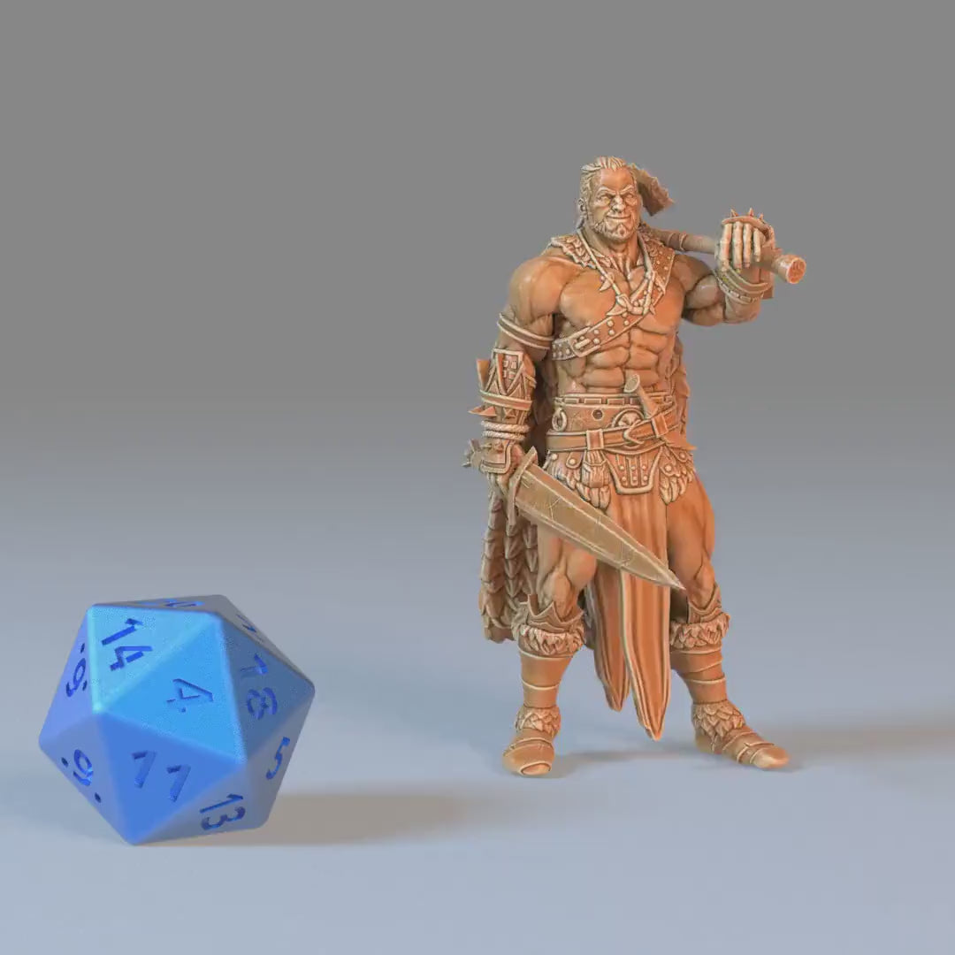 Barbarian Player Character Set of 3 DND Miniatures | Sunrise Tavern | 28mm & 32mm Resin DND miniature video