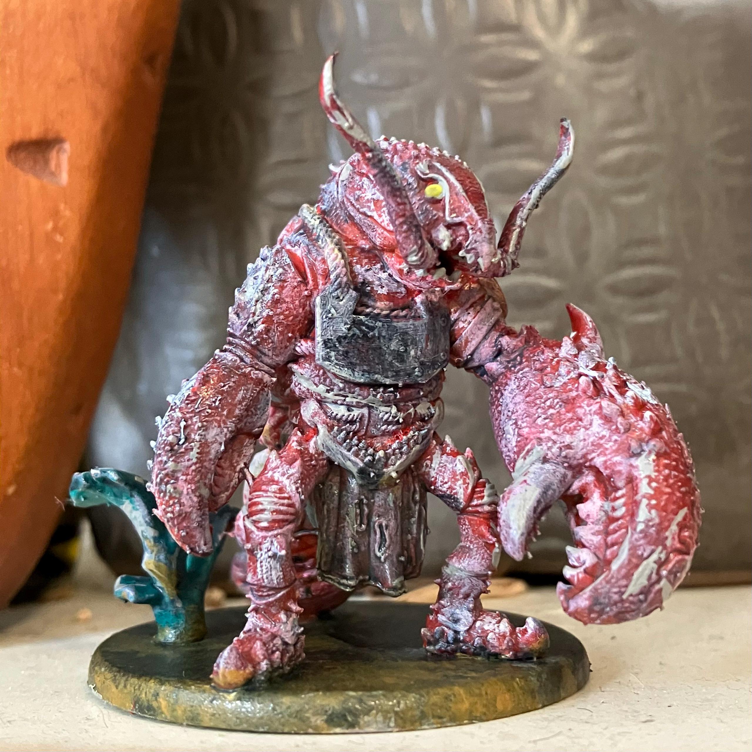 Unpainted lobster folk miniatures from an Etsy order