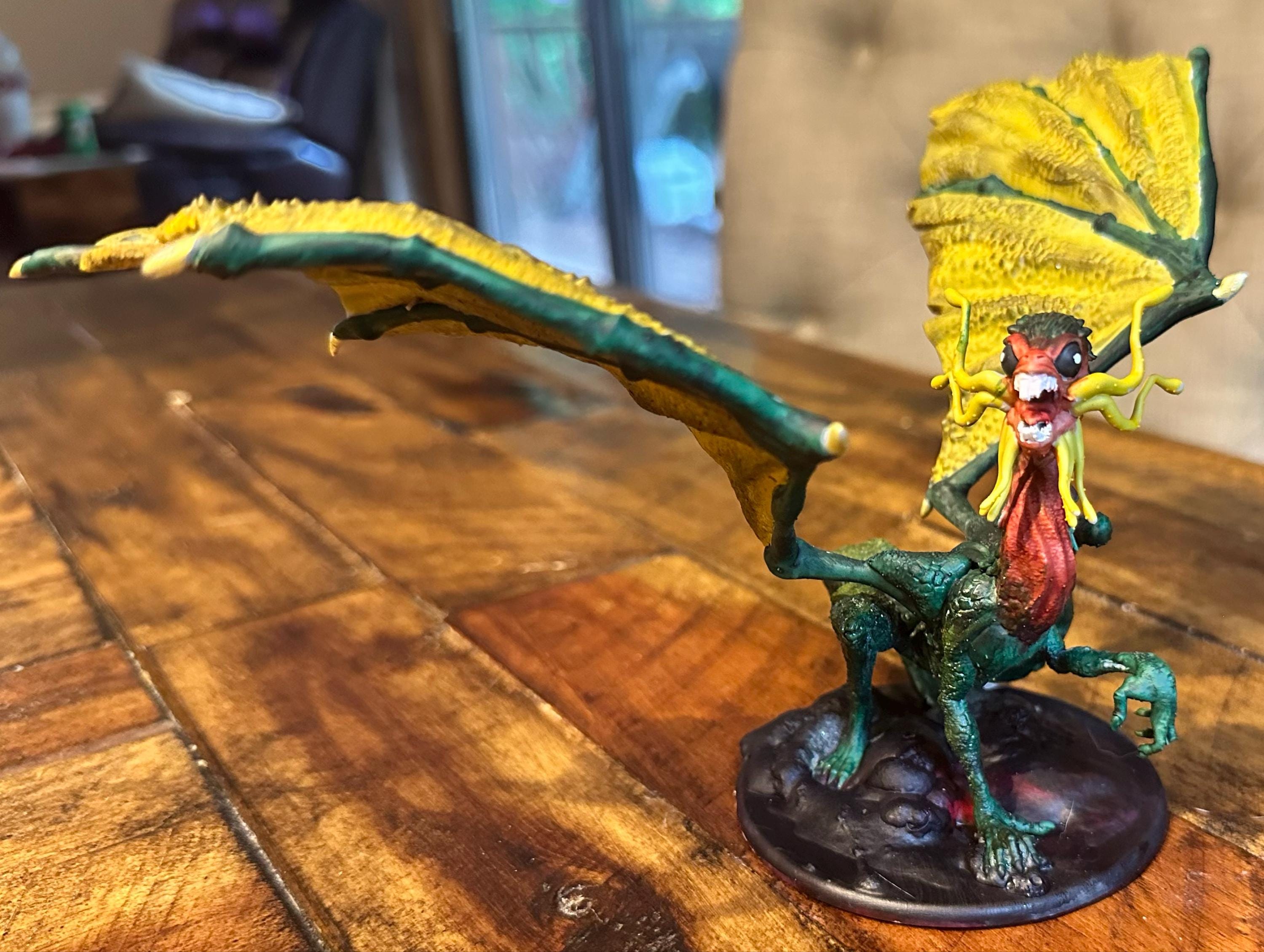 Customer-painted Jabberwock dragon miniature from an Etsy order