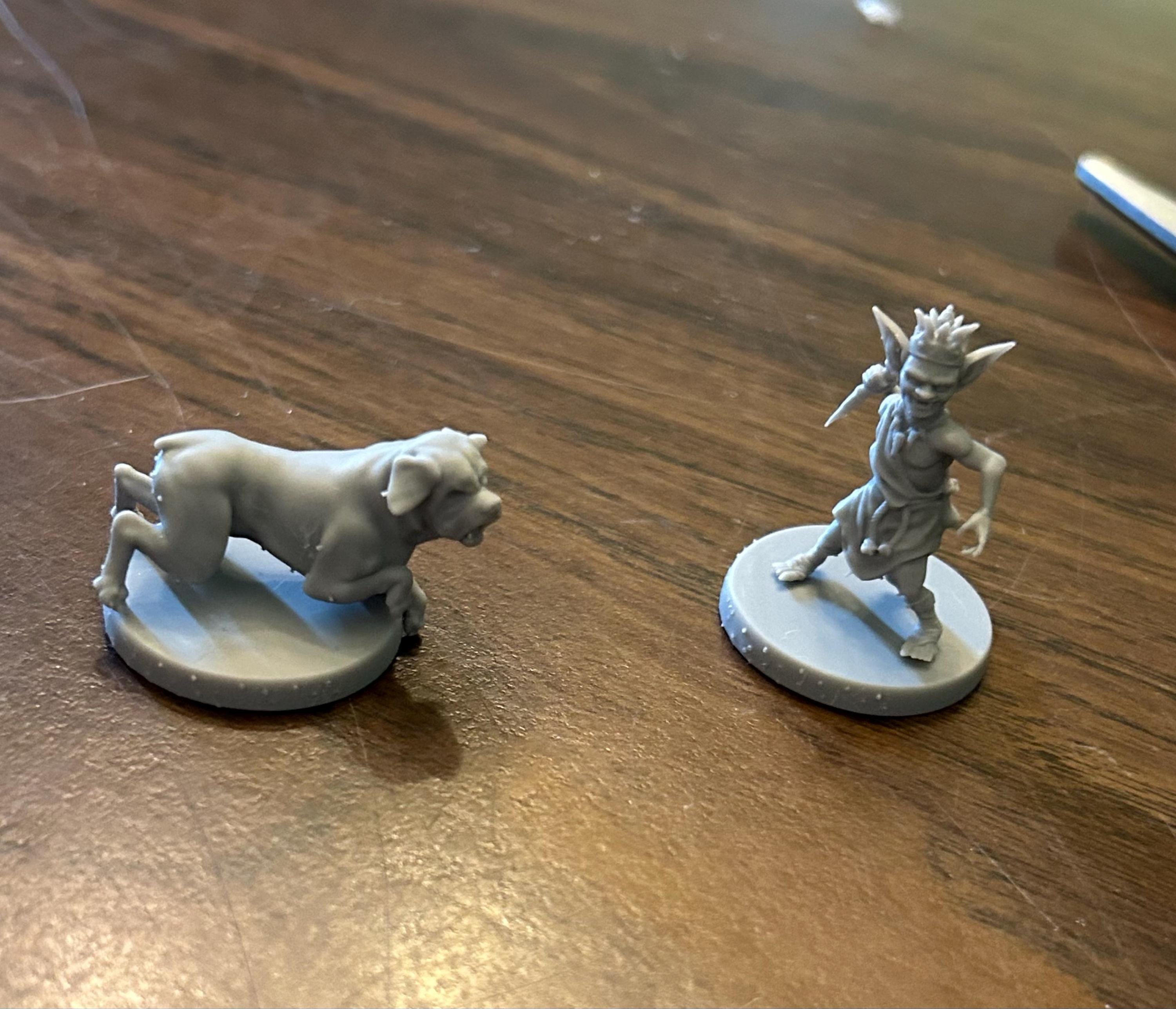 Unpainted mastiff war dog miniatures from an Etsy order