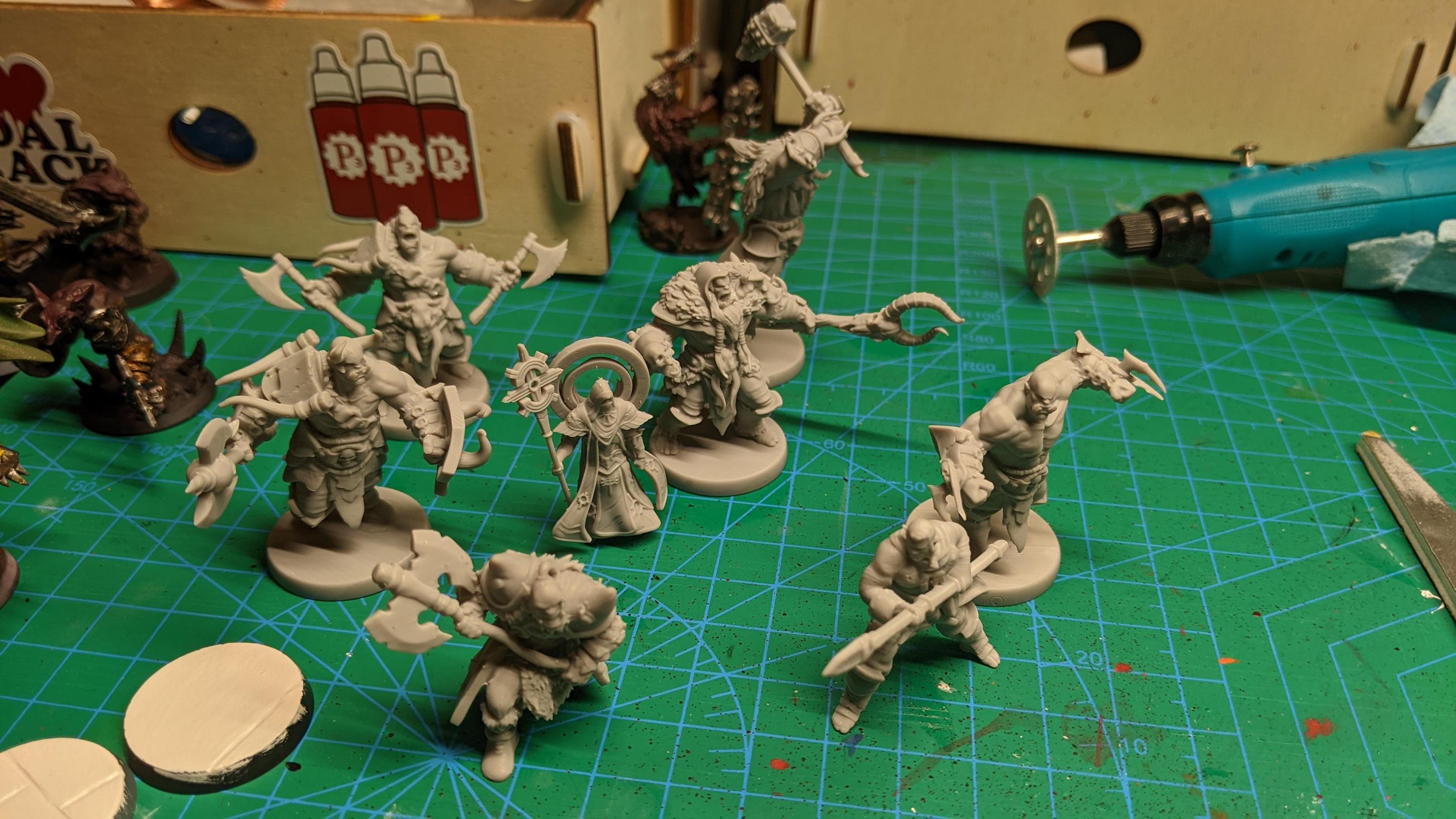 Unpainted blinded eye tyrant miniature from an Etsy order